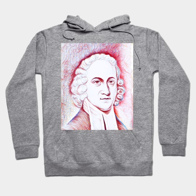 Jonathan Edwards Black And White Portrait | Jonathan Edwards Artwork | Line Art 3 Hoodie by JustLit